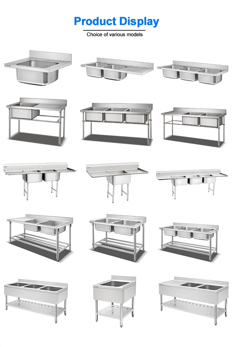 Restaurant Sink Commercial Stainless Steel Sinks Metal Kitchen Working