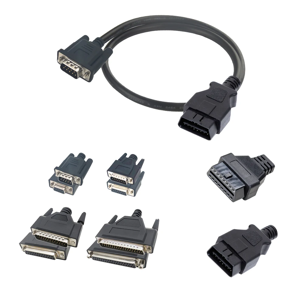Custom 16 Pin Obd Ii Connector Obd2 Female to Db9 Male Cable