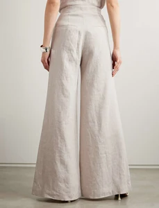 Custom Clothes Manufacturer Women's Cotton Linen Pants High Waist Breathable Casual Straight Trousers Ladies' Mid High Trousers