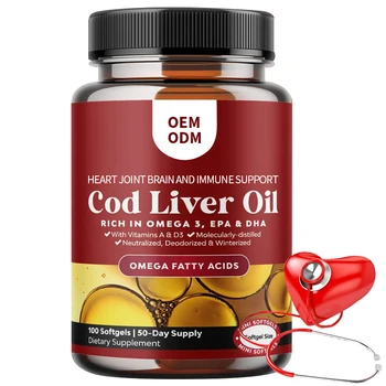 Best Selling Products OEM Private Label Heart Joint Brain and Immune Support Supplement Cod Liver Oil Softgels