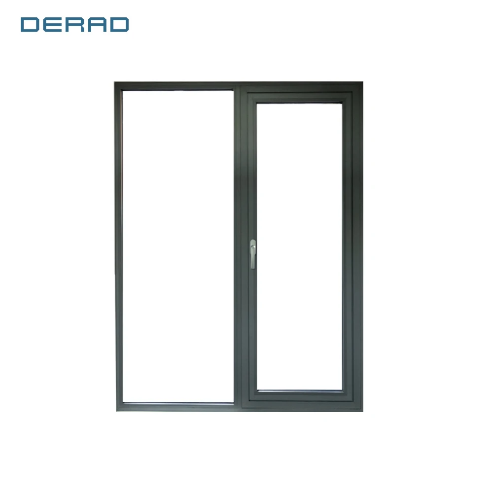 High Quality Outward Opening Glass Window Aluminum Casement Windows with Fixed Panels manufacture