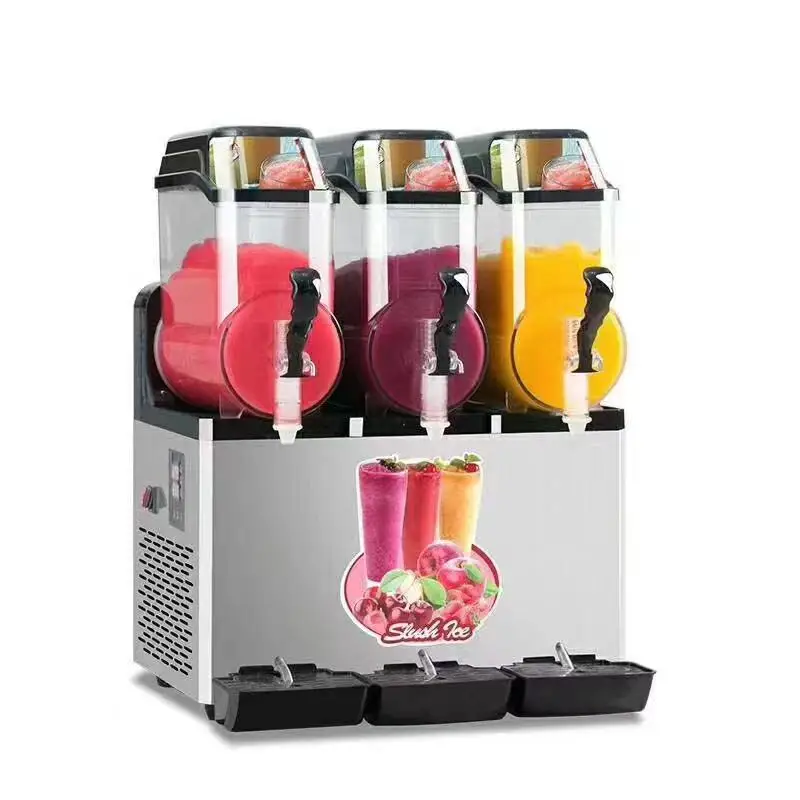 3 Tanks Ice Slush Machine Snow Melting Commercialfrozen Drink Slush Machine