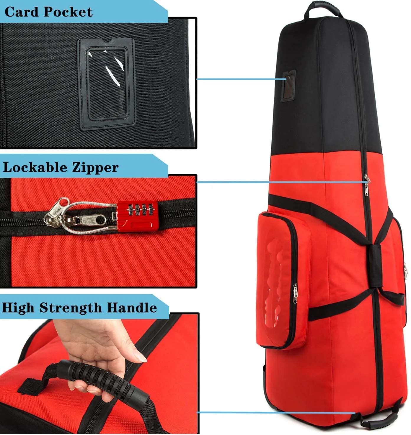 Нейлоновая износостойкая мягкая сумка для гольф-клуба с колесами, сумка для гольфа, Дорожный Чехол для авиакомпаний