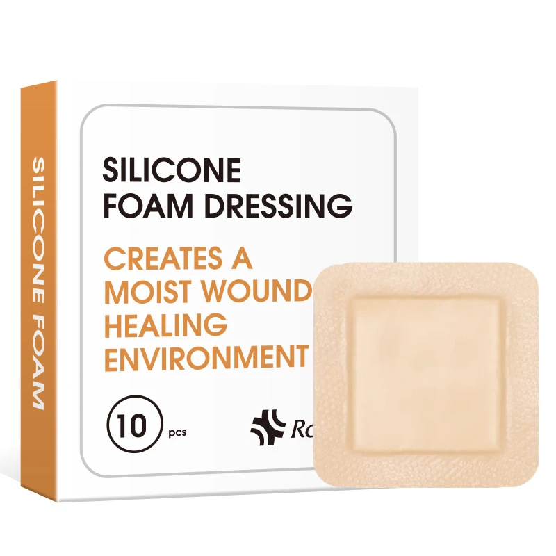 High Absorbency Sacrum Wound Healing Dressings Skin Color Silicone Gel Adhesive Foam Dressing