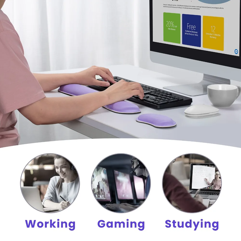Poggiapolsi per tastiera in alluminio con custodia ergonomica