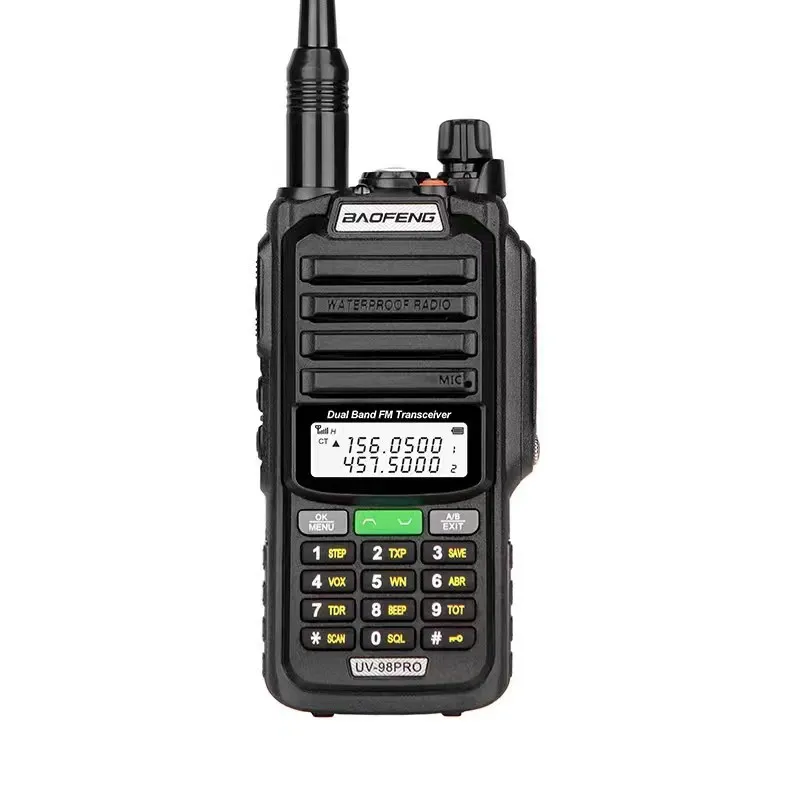 2024 new arrival uv-98 pro baofeng two way radio 10w long distance IP67 dual band wireless bf radio uv 98 pro walkie talkie