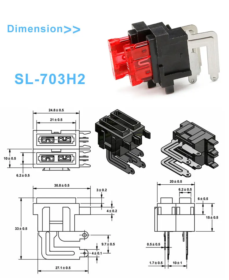 Double Triplet Tetrad PCB Mount Blade Fuse Holder with PA66 Material and Brass Terminal for Automotive Applications
