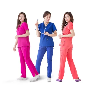 Medical Scrub Uniforms Women's Scrubs Suits Customized Nurse Uniforms for Hospital Woven Top and Pants