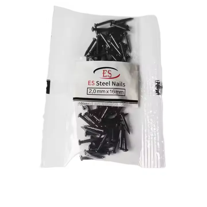 Small Packing 100 Pcs Per Packet Blue Coated Iron Steel Concrete Nails 2.0 X 16 mm Black Masonry Nails Hardened Steel Nails