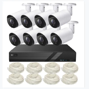 5mp 8ch Poe Bullet Security Camera System With 8pcs Ip Surveillance ...