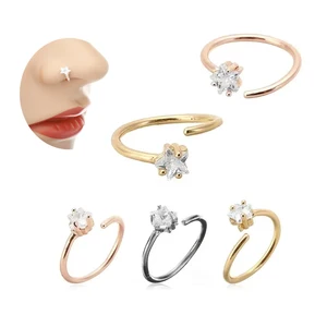 20G Stainless Steel Star Hoop Nose Rings Fashion Body Piercing Jewelry for Women Men