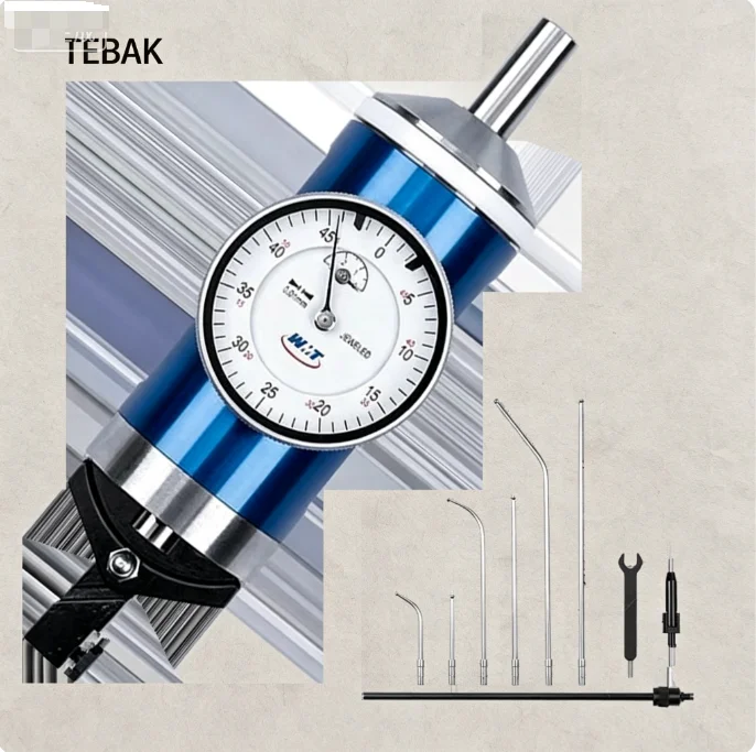 TEBAK  Centering Measuring Tool Set, 0-3mm 0.01mm Graduation Dial Test Indicator Milling Machine Center Finder Gauge