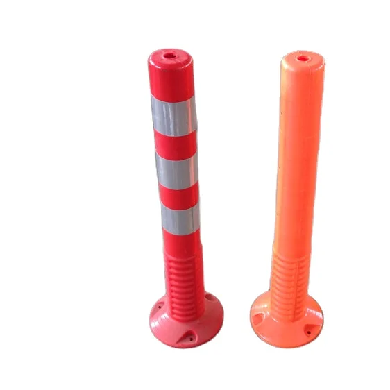 Wholesale Red and White Color Tpu Plastic Warning Road Traffic Barrier Parking Bollard Post factory