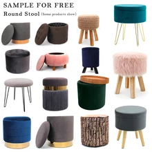 Custom 2021Furniture Modern Round Pouf Ottoman Factory Velvet Color Stool Small Sitting Chair