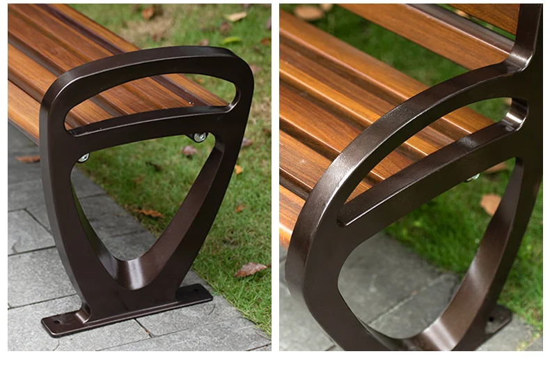 Luxury outdoor bench kirsite street furniture bench seating with aluminum legs for garden details