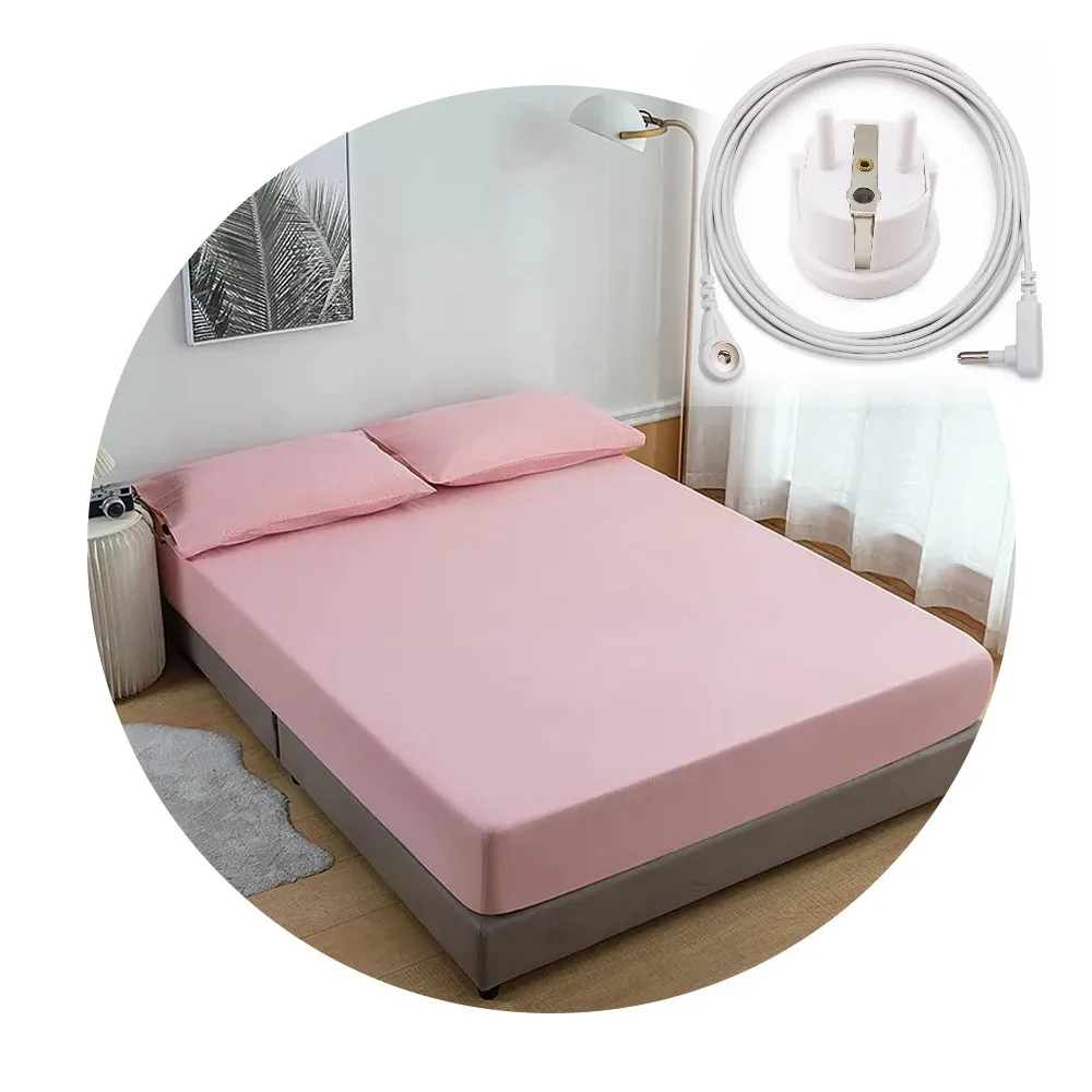 Pink Grounding Sheets for Earthing Queen Size Fitted Earthing Sheets