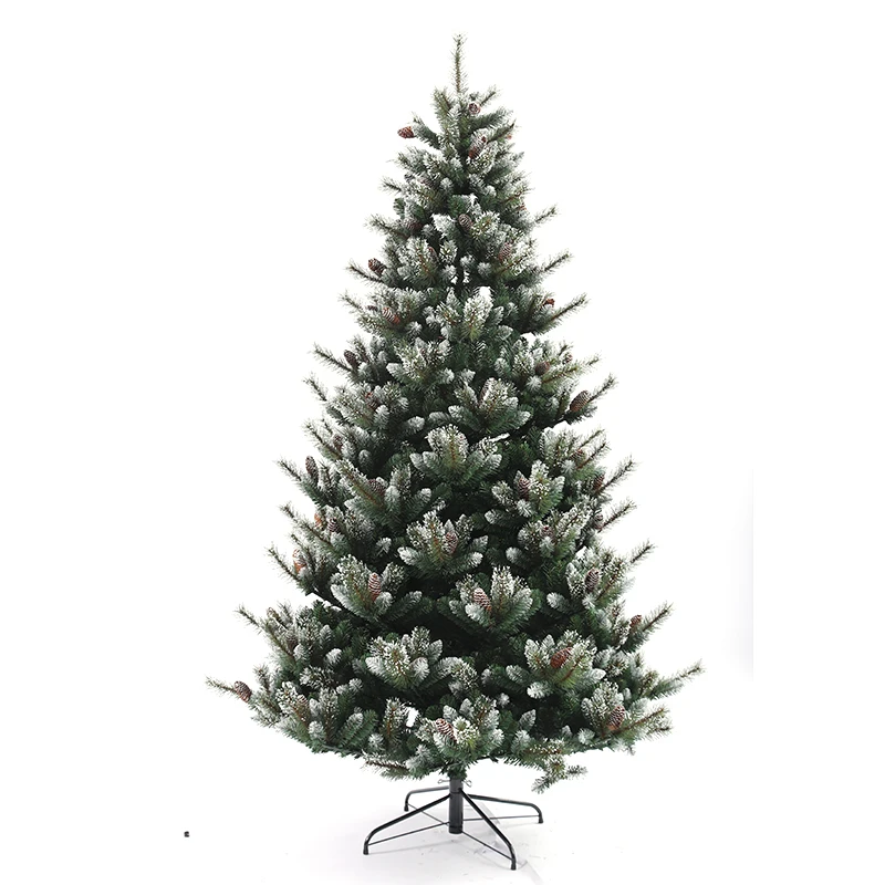 China Wholesale Pine Needle Christmas Tree Nice Natural Green & White Snow for Festival Celebration Decorations