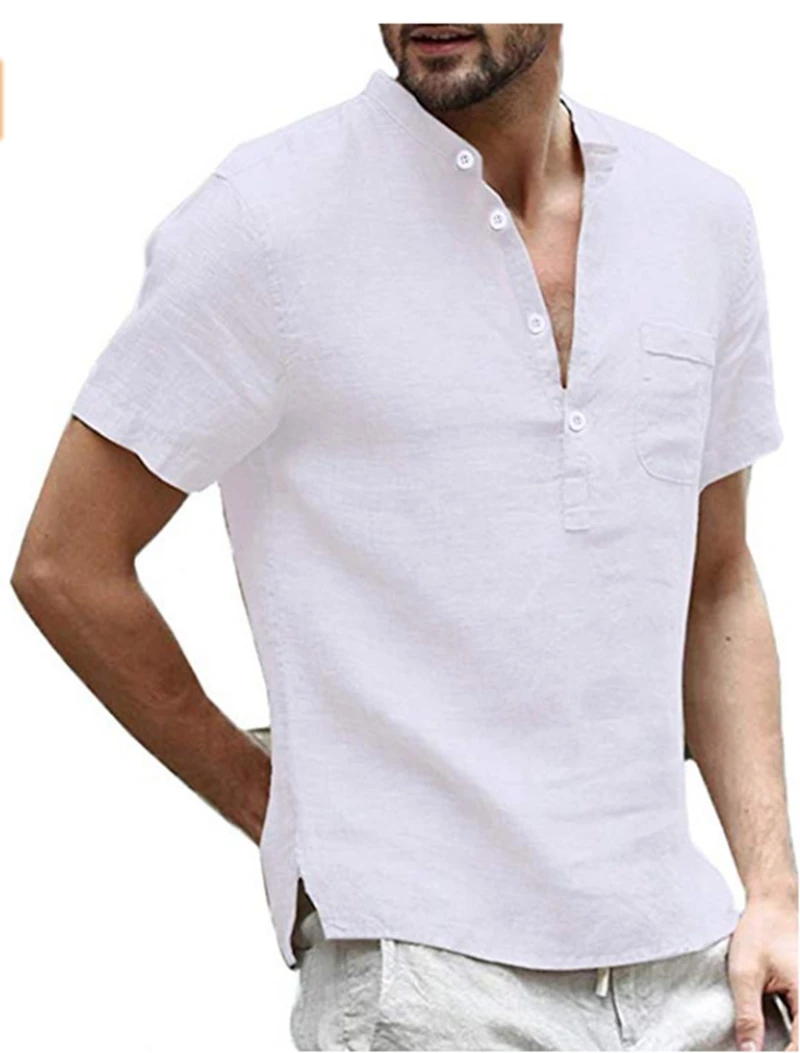 LINEN SHORT SLEEVE HENLEY