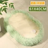 Lavabo ovalado de sisal con pelo largo verde