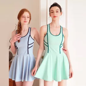 Bnice LS321 Custom Sleeveless Workout Running Tennis Skirt Dress Athletic Shorts Sets Slim Fit Sportswear Golf Gym Tennis Dress