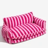 Sheepskin fleece-pink stripes