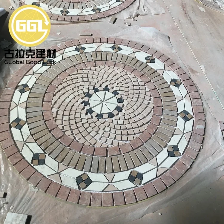 Modern Flooring Waterjet Tile Custom Residential Floor Marble Medallion Tile