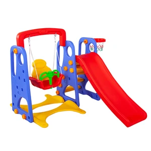 Cheap Factory Price 3 in 1 Combining Plastic Slide and Swing