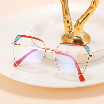 Trendy Retro Cat Eye Design European American Eyeglasses Fashion Color Blocking TR90 Glasses High Quality Optical Frames