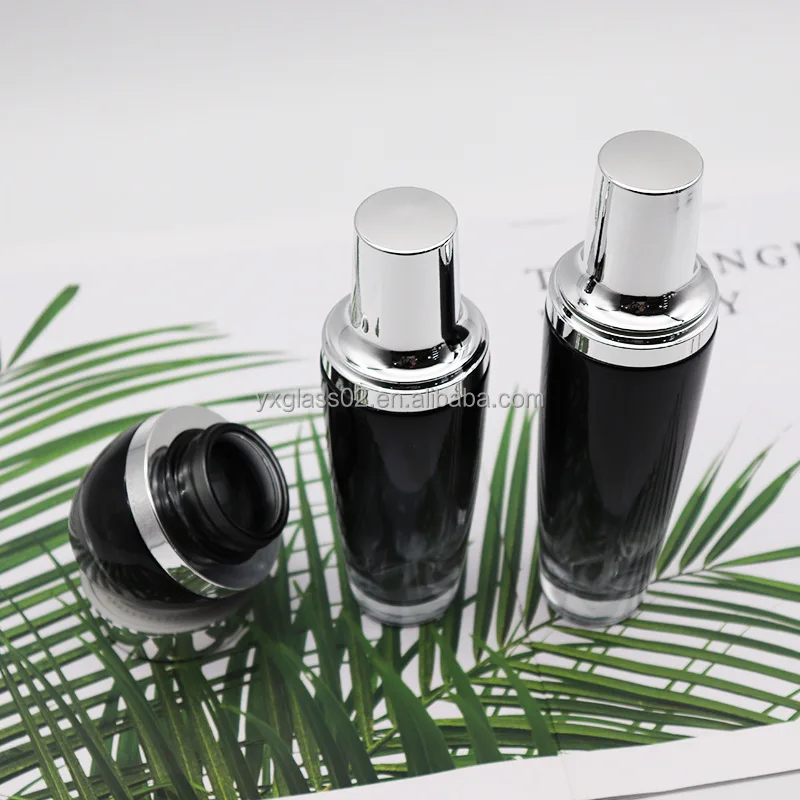 Cosmetic glass packaging set special design fashion series skincare cosmetic packaging glass bottle details