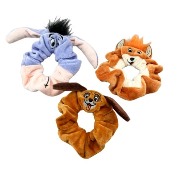 New flannelette embroidered animal model scrunchie for children