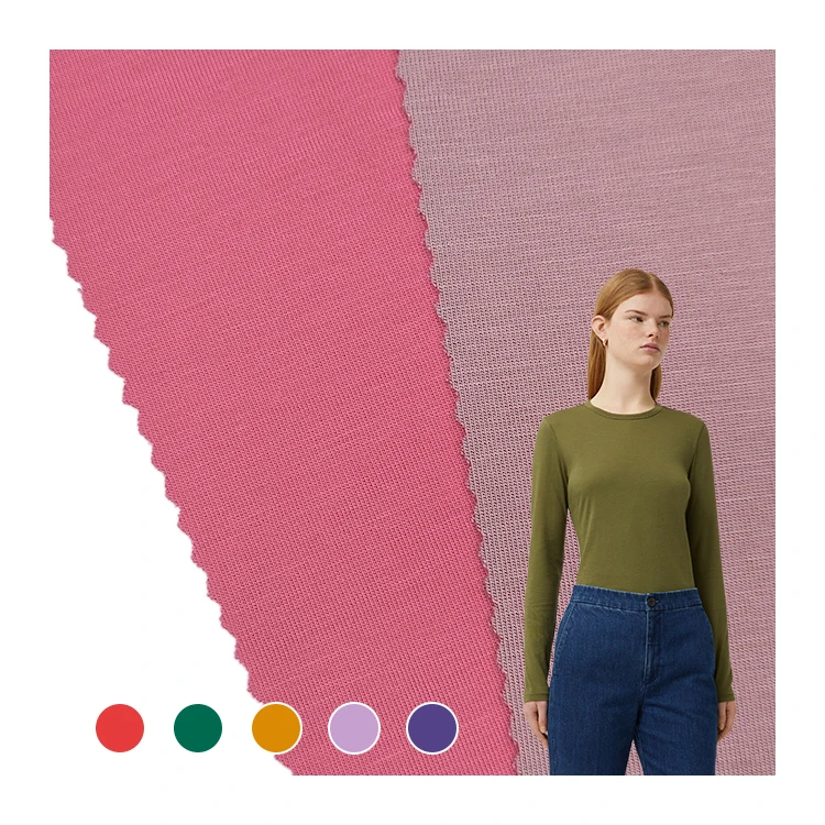 Китайский поставщик эластичная трикотажная ткань однотонная 100% из лиоцелла для футболок/