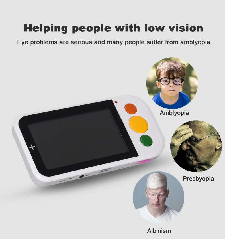 Handheld Electronic Reading 4.3 Inch Digital Portable Video Magnifier With Dual Camera For