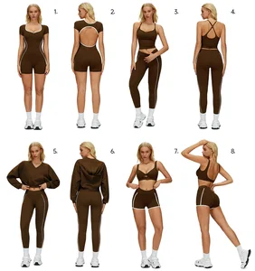 Private Label Workout Wear Sets Activewear Gym Clothing High Elastic Leggings Shorts Yoga Sets For Women Gym Fitness Set