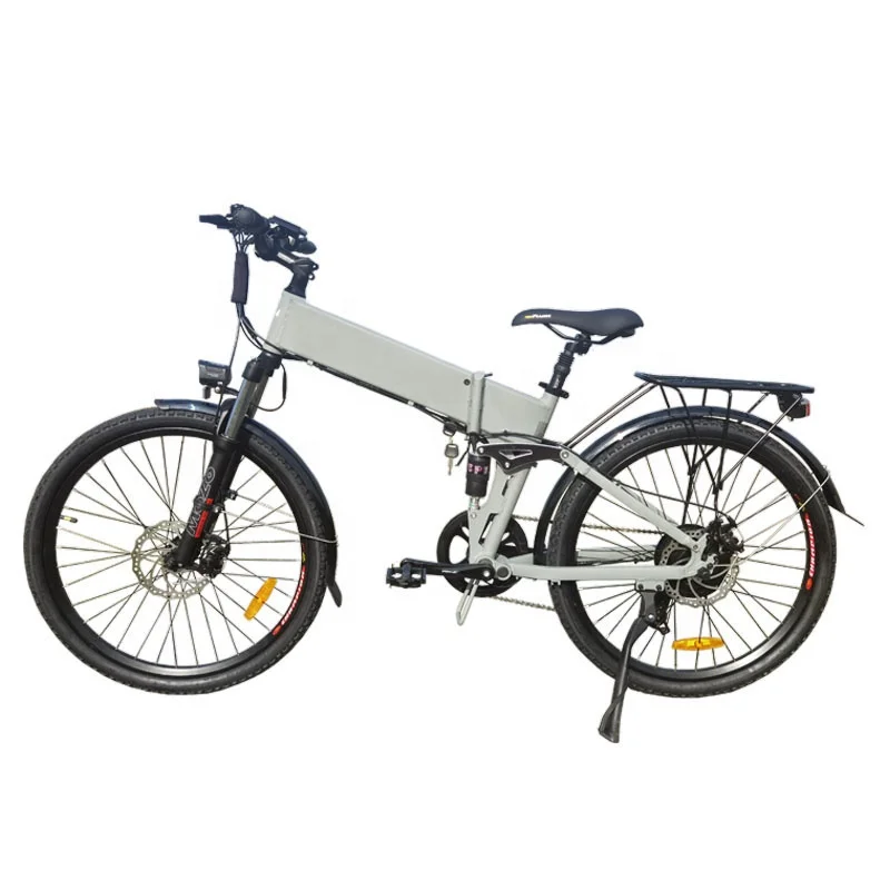Trendy 26 inch Folding Ebike Electric Bike 500W/1000W Mens Full Suspension Electric Mountain Bike