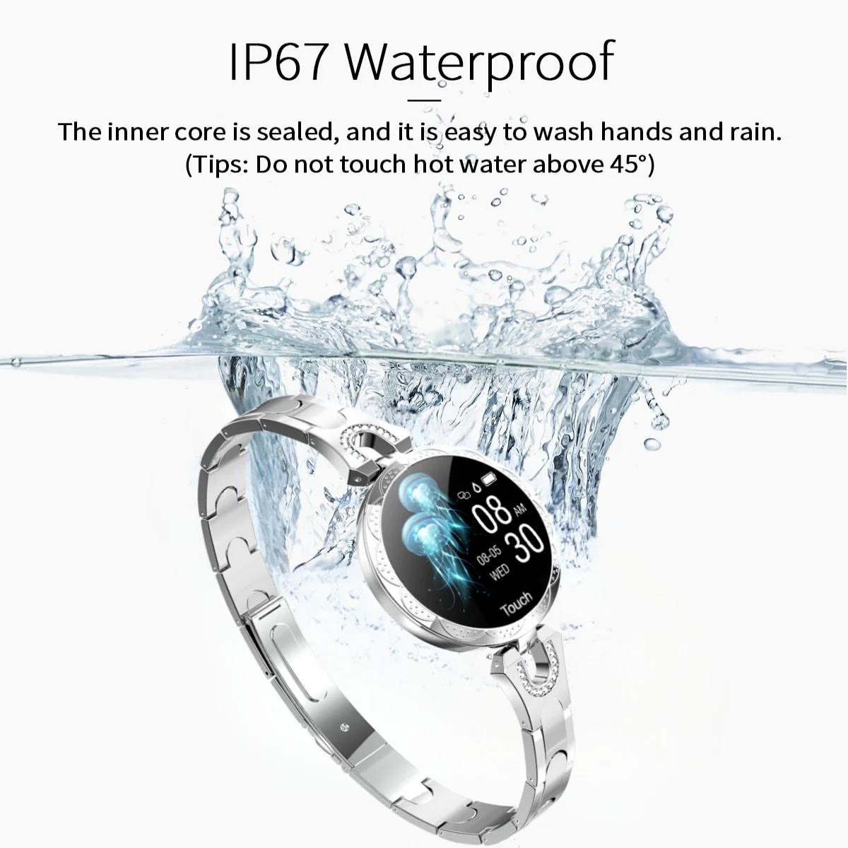 AK15 Women\'s Smartwatch Waterproof Silver AK15 Female Smart Bracelet-MBC – ShopAffiliateMB main image 2