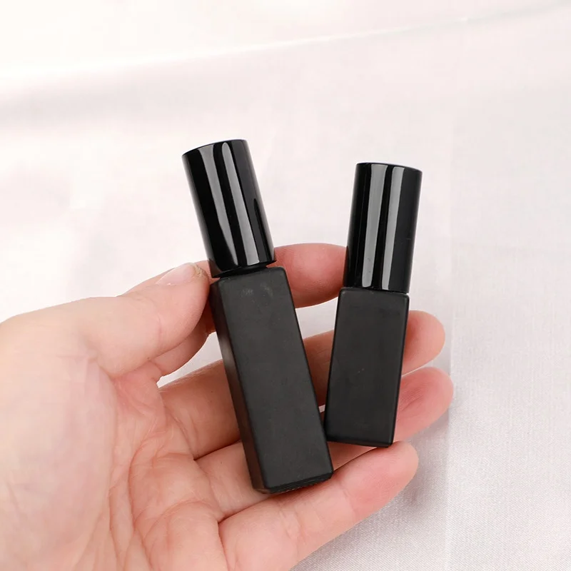 5ml 10ml Matte Black Mini Bottle Empty Fine Mist Travel Perfume Bottle Glass Screw Black Aluminium Sprayer
