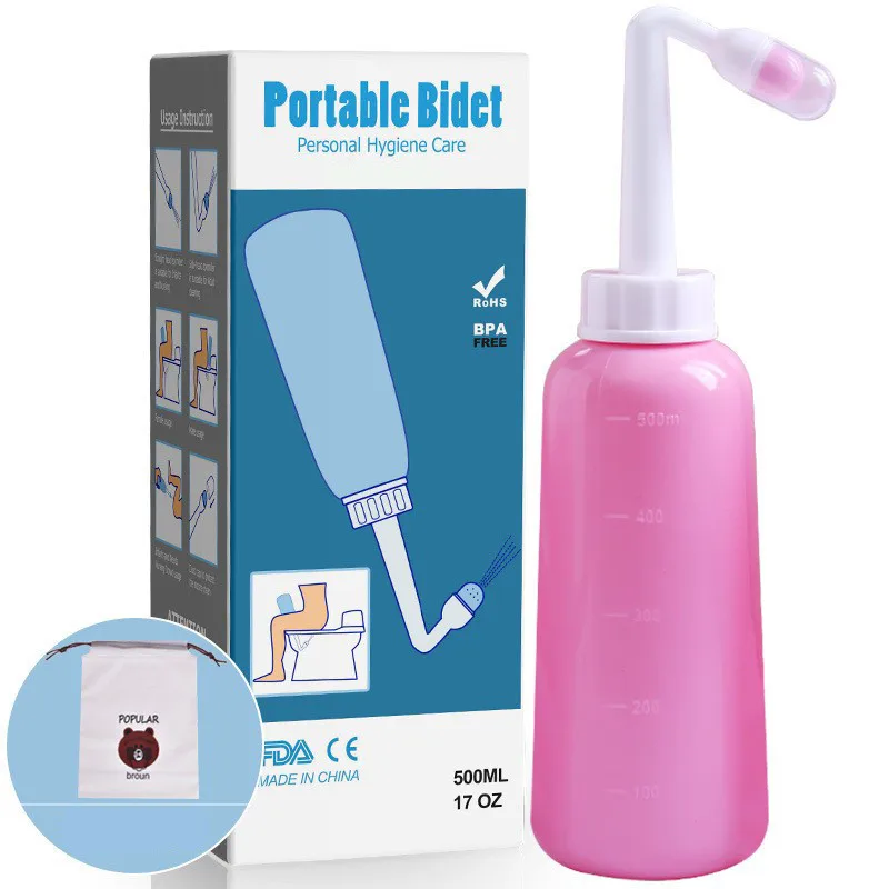 Universal Plastic Bidet Sprayer Handheld Hand Spray Bottles Portable