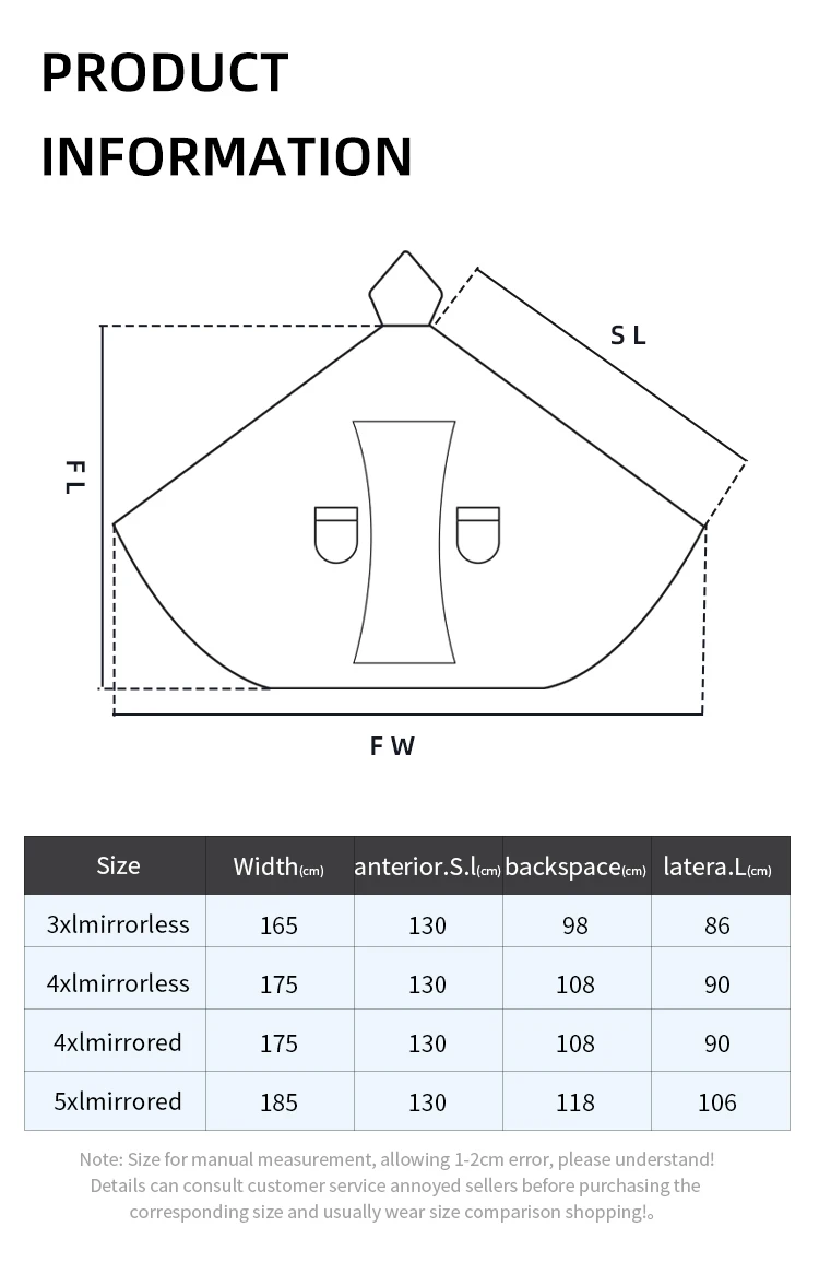 Black rain cloak bicycle raincoat rainstorm proof fishing motorcycle rain coat details