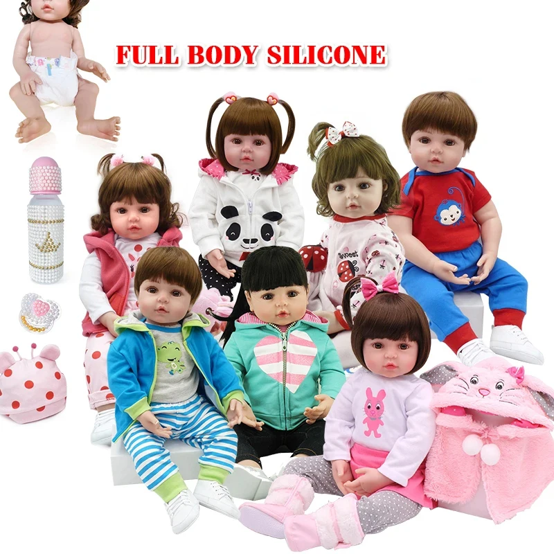 Лидер продаж, реалистичные куклы-реборн 18 дюймов, мягкие Утяжеленные куклы ручной работы, Реалистичная силиконовая кукла-Малыш для девочек