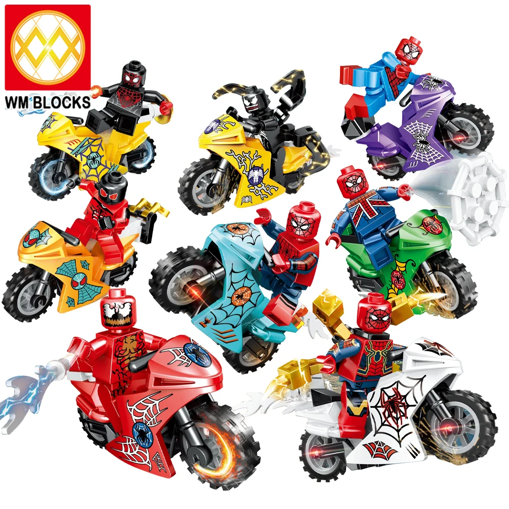 64104 New Spiderman Motorcycle Team Assembled Building Blocks Mini Action  Figures Small Particle Wisdom Toys Gift For Kids - Buy Playmobil Mini Action  Figure Building Block Figures Kids Toys,Jugetes 64104,Super Heroes Spiderman