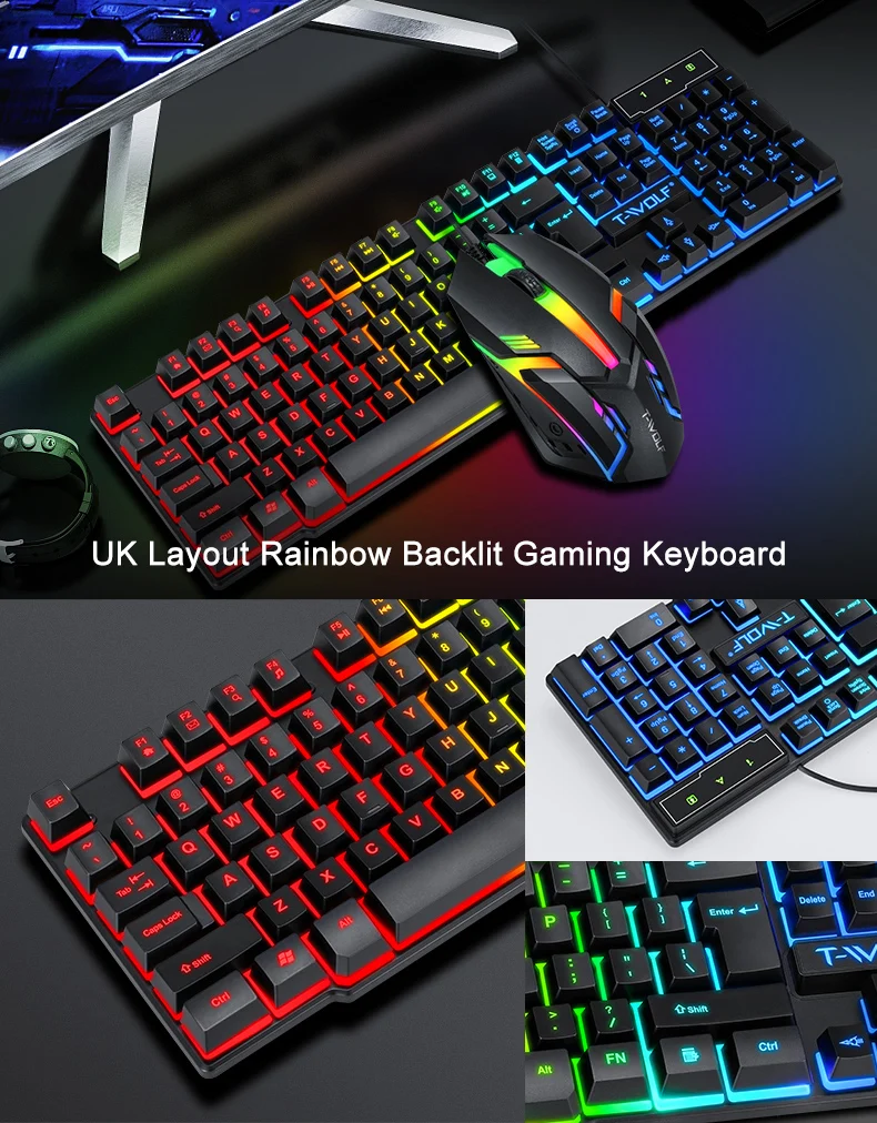 Twolf Tf800 Rgb Keyboard 4 In 1 Gaming Keyboard Mouse Headphone And Pad ...