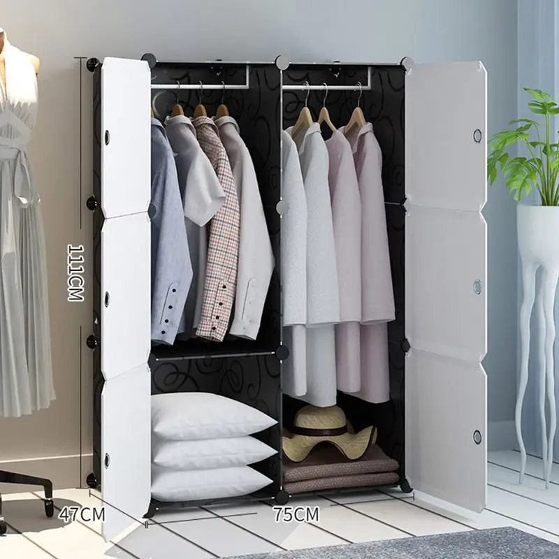 Modern and Simple 6-Door Plastic PP Wardrobe Closet for Home