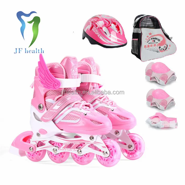 Trendy slalom skating shoes professional sports roller skates shoes 4 size adjustable single-row ice skates for children