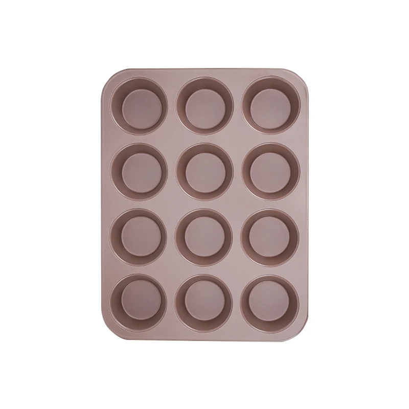 Loyang Muffin Rose Gold, Cetakan Kue Mangkuk Muffin Anti Lengket dan Wajan  Cupcake 12 Cangkir untuk Oven