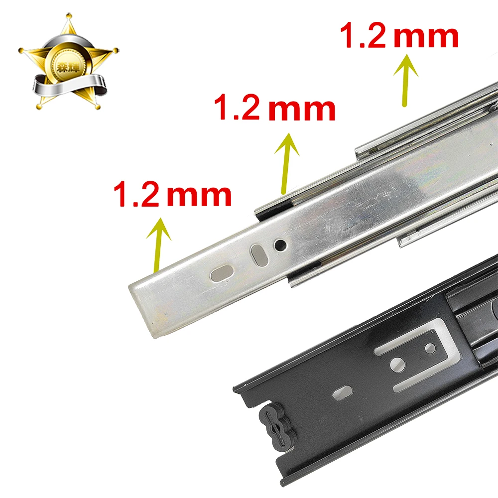 Ball Bearing Slide 45mm Drawer Guides Telescopic Slide Rails Drawer
