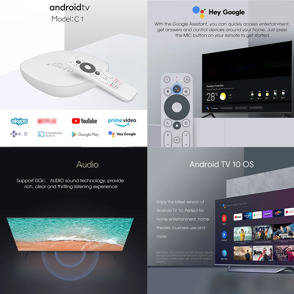 C1 Plus Widevine L1 Android 10.0 TV Box - Smart Voice Control