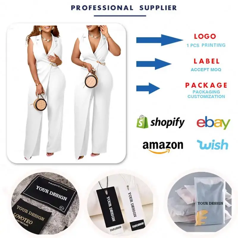 C8576 Latest Design Summer Jumpsuits for Ladies Elegant Suit