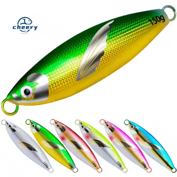 CHEERY 30-150g Slow Sinking Metal Jigging Fishing Lure Wing Laser Sticker Lead Metal Jig Swim Baits Saltwater Zander Marlin Pike – Metal Jig – view 2