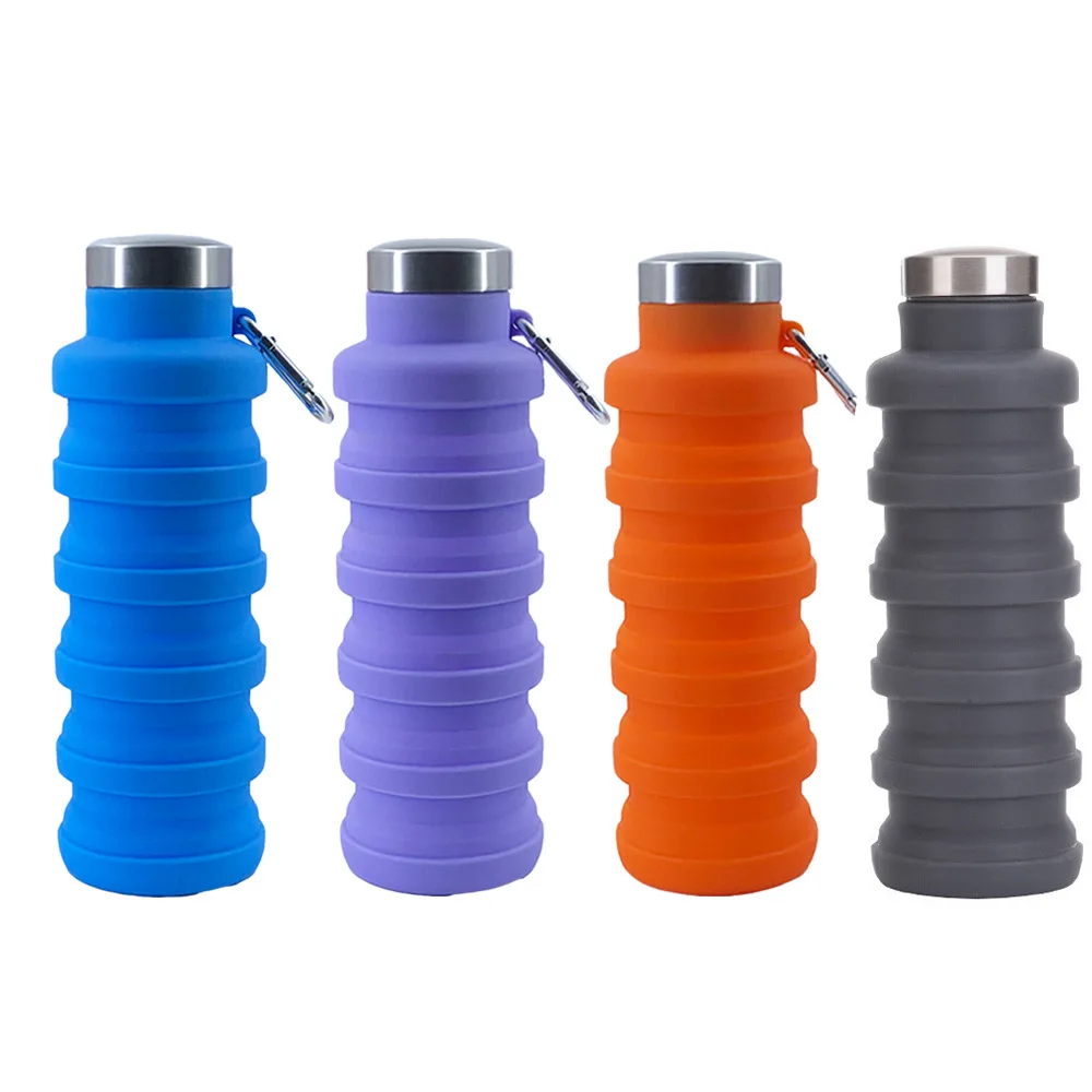 1Pc Collapsible Water Bottles Leakproof Valve Reusable Silicone