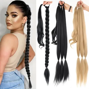 80cm 150g European and American Winding Ponytail Extension Twist Braid DIY Elastic Braiding Ponytail